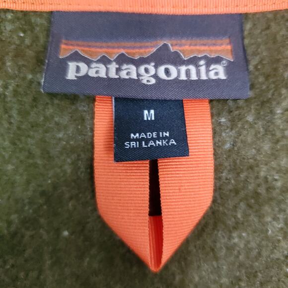 Patagonia Men's Hemp Crew Sweatshirt Size Medium Green Quarter Snap 1/4 Button - Picture 7 of 12